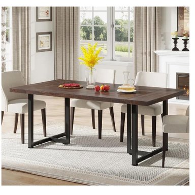 MESA DE COMEDOR CLÁSICA TU MESITA LUANA COLOR MARRÓN/NEGRO