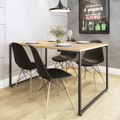 MESA DE COMEDOR MINIMALISTA JP 135CM NEGRO/DUNA - 2