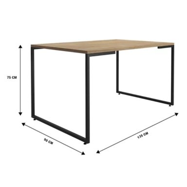 MESA DE COMEDOR MINIMALISTA JP 135CM NEGRO/DUNA - 5