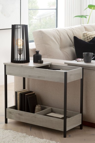 MESA LATERAL MINIMALISTA JOAN COLOR CENIZA TU MESITA - 2