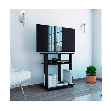 MESA AUXILIAR MODERNA MARCOS NEGRO