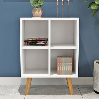 MESA AUXILIAR VINTAGE MODERNO RENZO BLANCO - 1