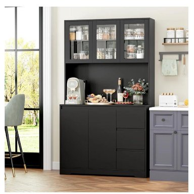 ALACENA MODERNA DE COCINA TU MESITA MICHELL EN MELAMINA 18MM COLOR NEGRO