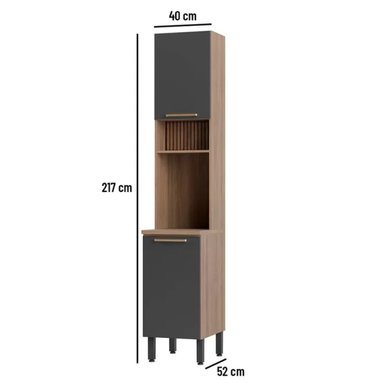 MUEBLE DE COCINA MULTIUSOS LEONELA COLOR MARRÓN/NEGRO TU MESITA - 2
