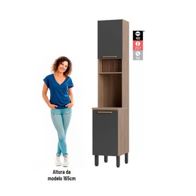 MUEBLE DE COCINA MULTIUSOS LEONELA COLOR MARRÓN/NEGRO TU MESITA - 4