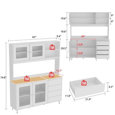 MUEBLE MODERNO DE COCINA MAVERICK COLOR BLANCO TU MESITA - 4