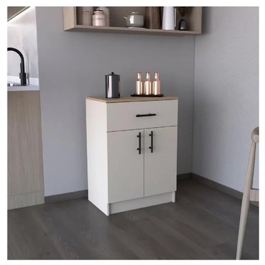 MUEBLE AUXILIAR DE COCINA TU MESITA RIBETTO II MELAMINA 18MM COLOR BLANCO/DUNA