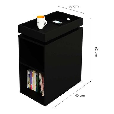MESA AUXILIAR MULTIUSOS GÉMINIS COLOR NEGRO TU MESITA - 1