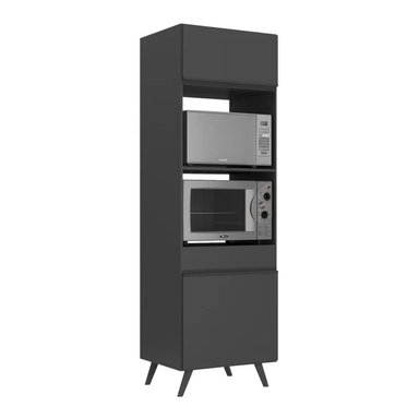 MUEBLE PARA MICROONDAS ARIES COLOR NEGRO 2 PUERTAS TU MESITA