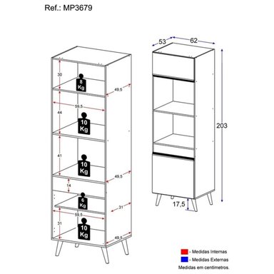MUEBLE PARA MICROONDAS ARIES COLOR NEGRO 2 PUERTAS TU MESITA - 3