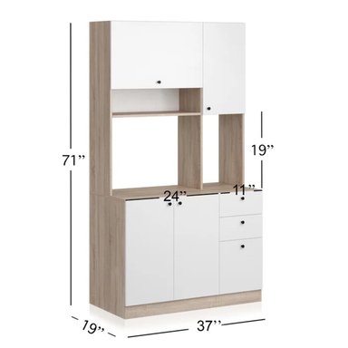 MUEBLE PARA MICROONDAS CON ORGANIZADOR PASCUAL COLOR BLANCO/DUNA TU MESITA - 4