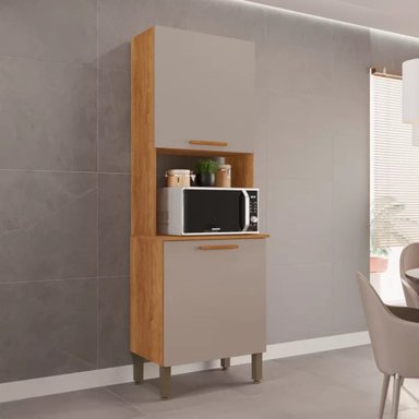 MUEBLE PARA MICROONDAS ARES COLOR HAYA/GRIS 2 PUERTAS TU MESITA