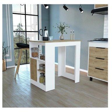 ISLA DE COCINA CLÁSICA TU MESITA MARITA COLOR BLANCO/DUNA 1 PUERTA