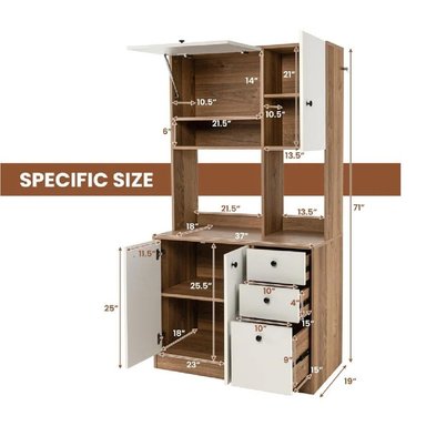 MUEBLE DE COCINA TU MESITA FERNET MELAMINA 18MM BLANCO/ROBLE 4 PUERTAS 3 CAJONES - 3