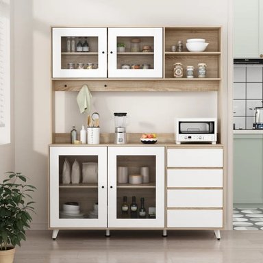 MUEBLE MODERNO DE COCINA MAVERICK COLOR BLANCO/DUNA TU MESITA