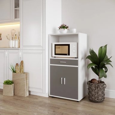 MUEBLE DE MICROONDAS REMY COLOR BLANCO/GRIS TU MESITA