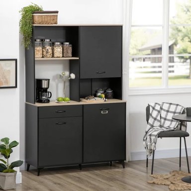 MUEBLE DE COCINA MODERNO KENIA COLOR NEGRO TU MESITA - 1