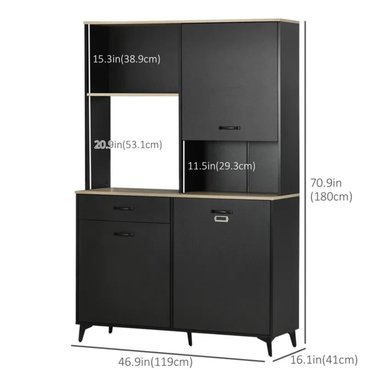 MUEBLE DE COCINA MODERNO KENIA COLOR NEGRO TU MESITA - 3