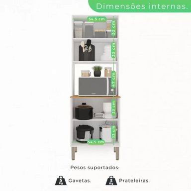 MUEBLE PARA MICROONDAS ARES COLOR BLANCO 2 PUERTAS TU MESITA - 2