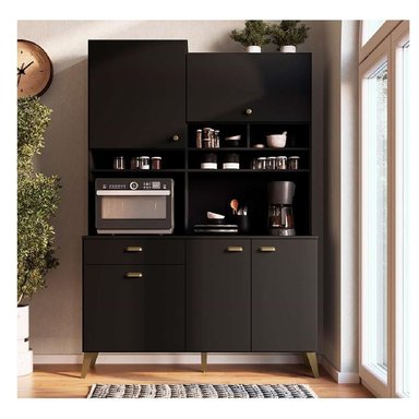 ALACENA MICROONDAS TU MESITA MAJUS MELAMINA 18MM COLOR NEGRO