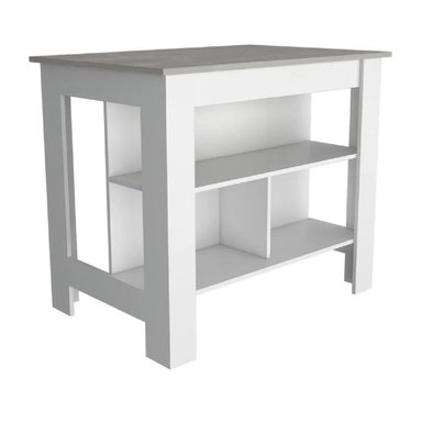 MESA AUXILIAR DE COCINA TU MESITA MARLON COLOR BLANCO/GRIS EN MELAMINA 18MM - 2