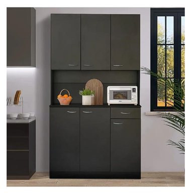 MUEBLE DE COCINA MARYLIN TU MESITA MELAMINA 18MM 6 PUERTA 1 CAJÓN NEGRO