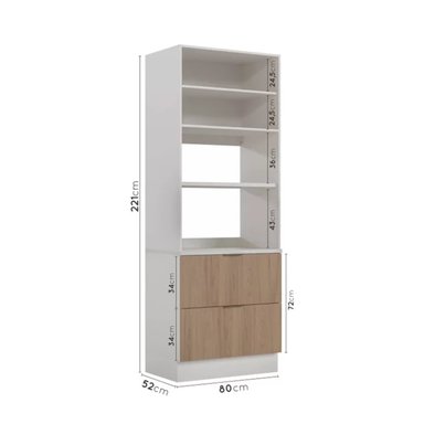 MUEBLE PARA MICROONDAS MILTON COLOR BLANCO/DUNA 2 PUERTAS 2 CAJONES TU MESITA - 2