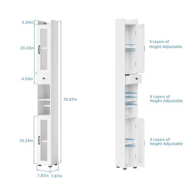MUEBLE AUXILIAR DE BAÑO VERTICAL ADONAI COLOR BLANCO TU MESITA - 3