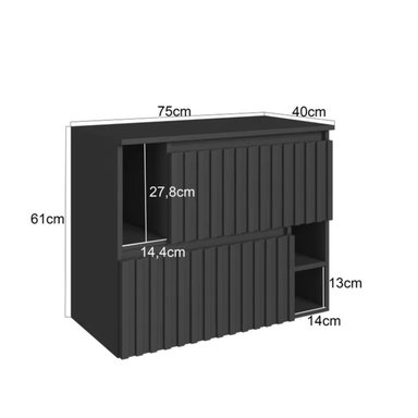 MUEBLE MODERNO DE BAÑO IVÁN COLOR NEGRO 2 PUERTAS TU MESITA - 3