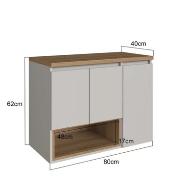 MUEBLE DE BAÑO FLOTANTE LUISA COLOR BLANCO/DUNA 3 PUERTAS TU MESITA - 3
