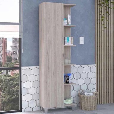 MUEBLE AUXILIAR DE BAÑO MULTIUSOS PUKAS COLOR CENIZA TU MESITA