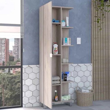 MUEBLE AUXILIAR DE BAÑO MULTIUSOS PUKAS COLOR CENIZA TU MESITA - 2