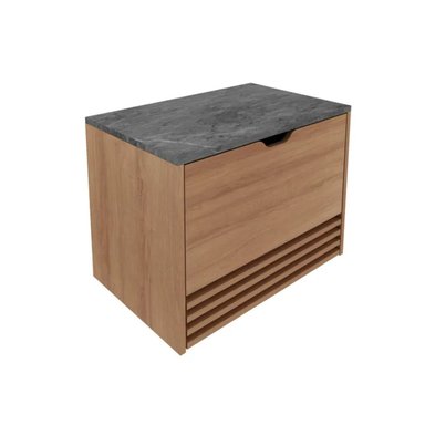 GABINETE PARA BAÑO ROSALÍ COLOR MARRÓN/GRIS 1 CAJÓN 1 PUERTA TU MESITA - 2