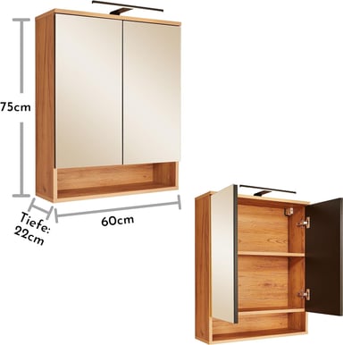 ORGANIZADOR DE BAÑO FLOTANTE CON ESPEJO IRINA COLOR MARRÓN TU MESITA - 2