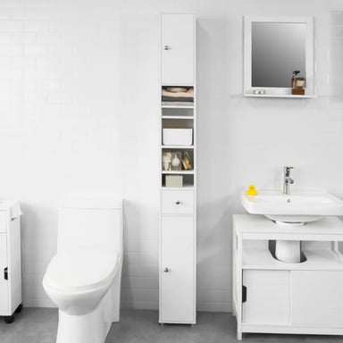MUEBLE AUXILIAR DE BAÑO ROSSY COLOR BLANCO TU MESITA - 1