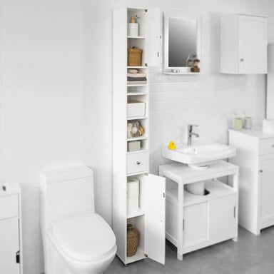 MUEBLE AUXILIAR DE BAÑO ROSSY COLOR BLANCO TU MESITA - 2