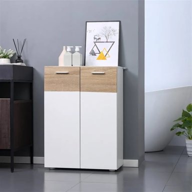 MUEBLE PARA BAÑO STEVE MULTIUSOS COLOR BLANCO/ROBLE 2 PUERTAS TU MESITA