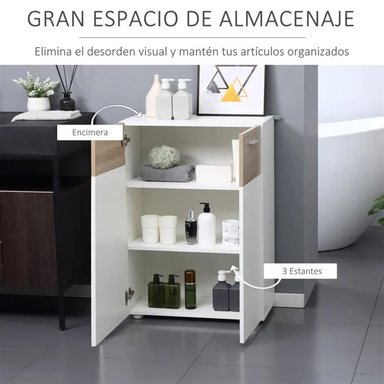 MUEBLE PARA BAÑO STEVE MULTIUSOS COLOR BLANCO/ROBLE 2 PUERTAS TU MESITA - 2