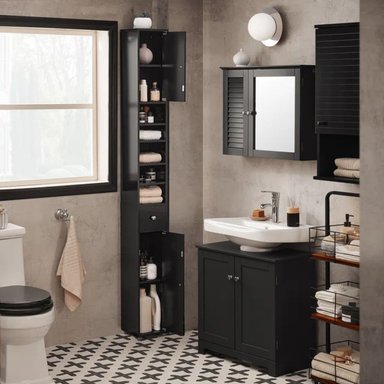 MUEBLE AUXILIAR DE BAÑO ROSSY COLOR NEGRO TU MESITA - 2