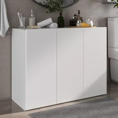 APARADOR DE BAÑO INGRID COLOR BLANCO 3 PUERTAS TU MESITA