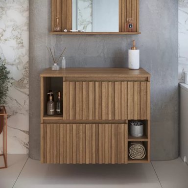 MUEBLE MODERNO DE BAÑO IVÁN COLOR MARRÓN 2 PUERTAS TU MESITA
