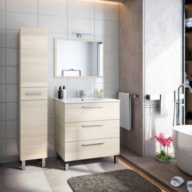 MUEBLE DE BAÑO NEXUS COLOR ROBLE 2 PUERTAS 1 CAJÓN TU MESITA