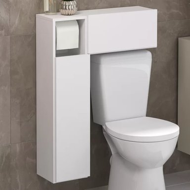 MUEBLE DE BAÑO FLOTANTE CON PORTA ROLLOS MILENA COLOR BLANCO2 PUERTAS TU MESITA