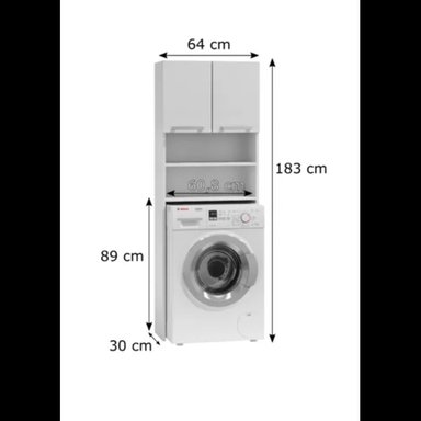 MUEBLE ORGANIZADOR PARA LAVADORA ALTO 183CM BLANCO - 2
