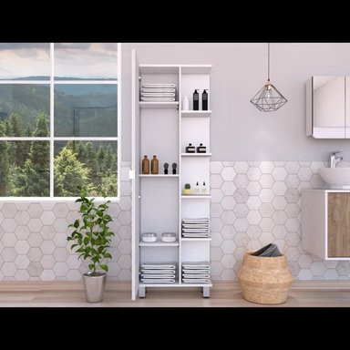 MUEBLE AUXILIAR DE BAÑO MULTIUSOS PUKAS COLOR BLANCO TU MESITA - 3