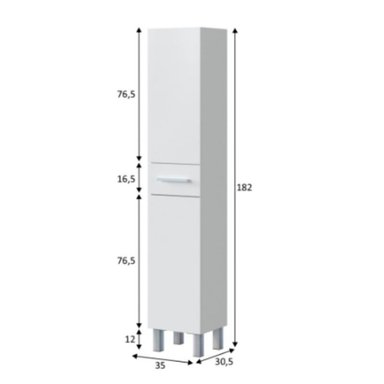 MUEBLE DE BAÑO NEXUS COLOR BLANCO 2 PUERTAS 1 CAJÓN TU MESITA - 2