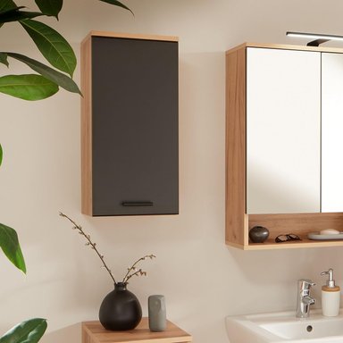 GABINETE FLOTANTE PARA BAÑO IRINA COLOR MARRÓN/NEGRO TU MESITA