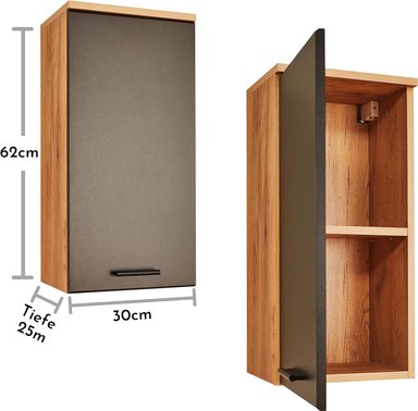 GABINETE FLOTANTE PARA BAÑO IRINA COLOR MARRÓN/NEGRO TU MESITA - 2