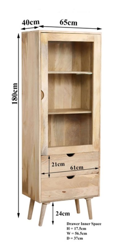 VITRINA CLÁSICA LUCIANA 2 CAJONES 1 PUERTA TU MESITA