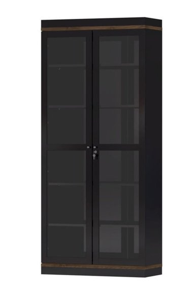 VITRINA VINTAGE ROMEO COLOR NEGRO/MARRÓN 2 PUERTAS TU MESITA